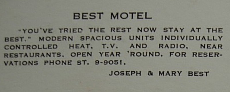 Best Motel - Postcard